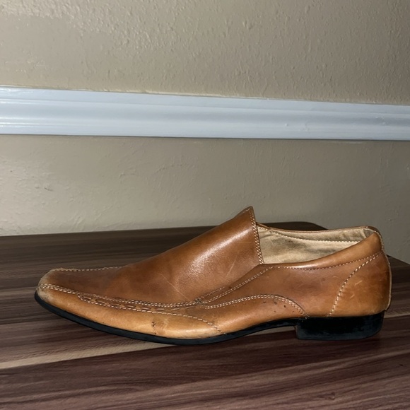 Men's Brown Leather Slip-On Shoes - Picture 5 of 12